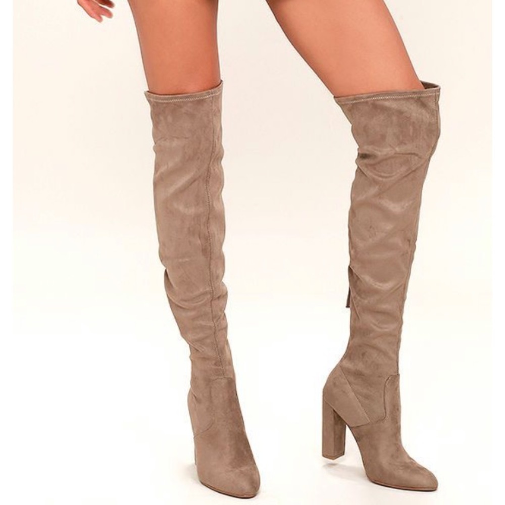 STEVE MADDEN knee-high tan suede boots